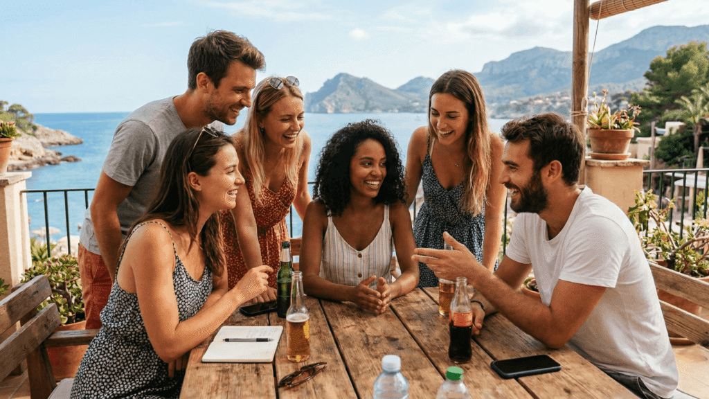 Photo d'amis en vacances