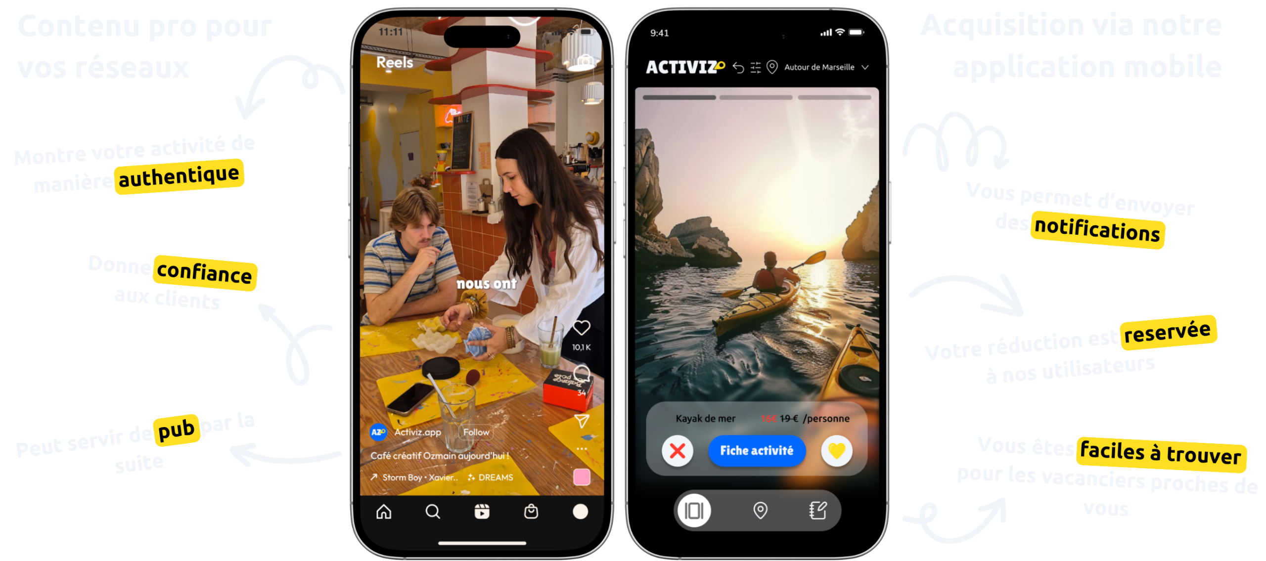 Solution Activiz — Contenu pro pour vos réseaux + Acquisition via notre app mobile